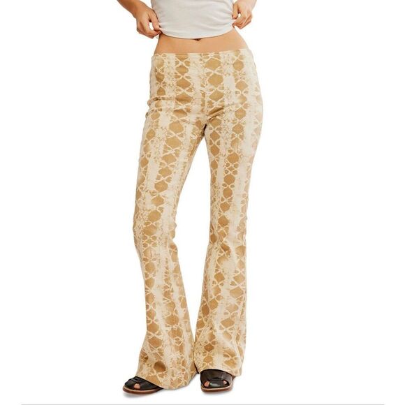 We the Free Penny Pull On Pants Bootcut Snakeskin Print - Picture 4 of 16